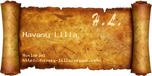 Havasy Lilla névjegykártya